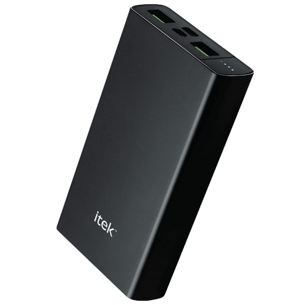 itek RBB055 20000 mAh 18W Fast Charging Power Bank 2 Micro USB 1 Type C Ports High Quality Battery Black